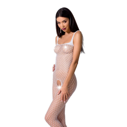 Бодістокінг Passion BS071 white, комбінезон на бретелях - фото