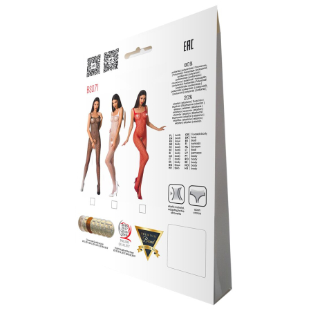 Бодістокінг Passion BS071 white, комбінезон на бретелях - фото №6