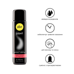 Силіконова змазка pjur Light 100 мл найбільш рідка, 2в1 для сексу та масажу - - фото №2