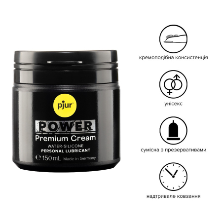 Густа змазка для фістингу та анального сексу pjur POWER Premium Cream 150 мл на гібридній основі - фото №2