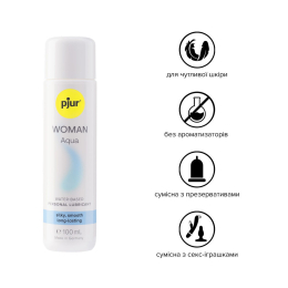 Лубрикант на водній основі pjur Woman Aqua 100 мл для інтенсивного ковзання, зволоження та догляд - - фото №2