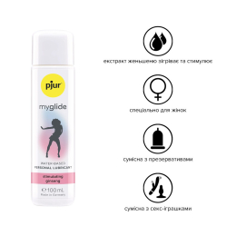 Збуджувальна змазка на водній основі pjur my glide 100 мл, із женьшенем, зігріває - - фото №2