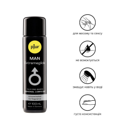 Густа силіконова змазка pjur MAN Premium Extremeglide 100 мл із тривалим ефектом, економна - - фото №2
