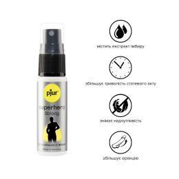 Пролонгувальний спрей pjur Superhero Strong Spray 20 ml, з екстрактом імбиру, всотується в шкіру - - фото №2