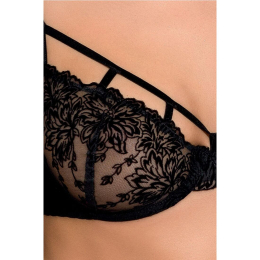 Комплект білизни Passion Exclusive HAYA SET L/XL, black, стрінги, ліф, пояс для панчіх - - фото №5