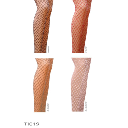 Колготки в сіточку без виділених трусиків Passion TI019 типу Кабаретка 1/2 (fishnet), nero - - фото №3