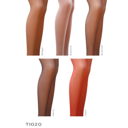 Колготки в сіточку без виділених трусиків Passion TI020 типу Кабаретка 1/2 (fishnet), nero - - фото №3
