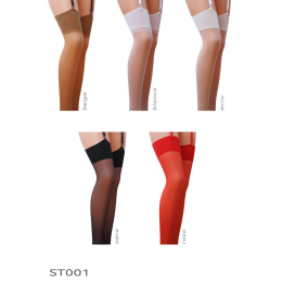 Класичні панчохи під пояс із широкою резинкою Passion ST001 1/2 nero - - фото №4