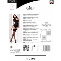 Класичні панчохи під пояс із подвійною резинкою Passion ST002 5 nero - - фото №3