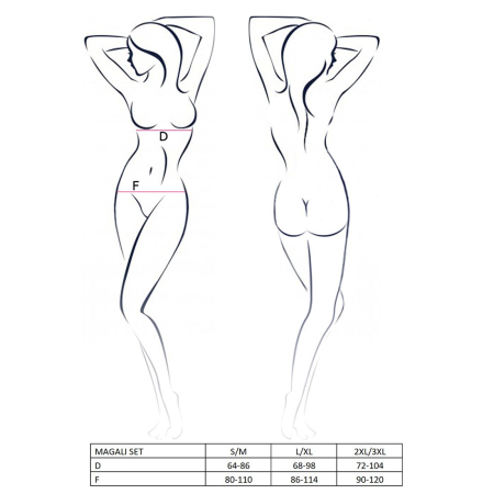 Комплект білизни Passion Exclusive MAGALI SET OpenBra L/XL, red, стрепи, ліф, трусики і пояс - фото №6