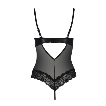 Боді з відкритими грудьми Passion Exclusive NORTH BODY L/XL, black - фото №4