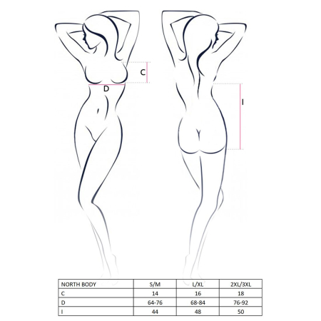 Боді з відкритими грудьми Passion Exclusive NORTH BODY XXL/XXXL, black - фото №5