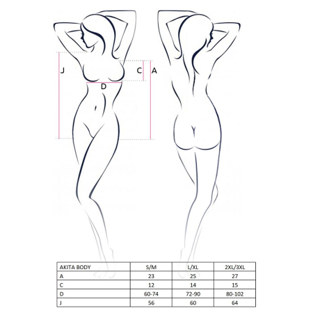 Боді з високим вирізом стегна Passion Exclusive AKITA BODY L/XL, red - фото №7