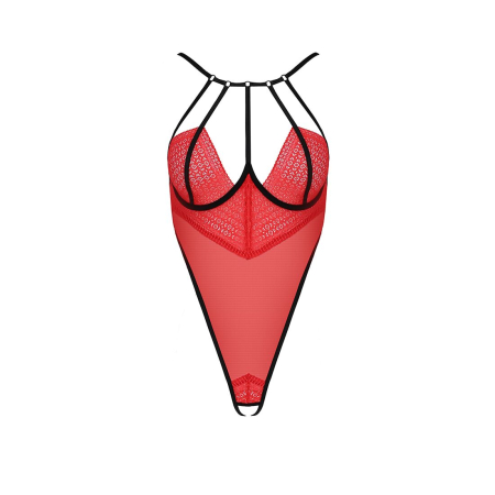 Боді з високим вирізом стегна Passion Exclusive AKITA BODY S/M, red - фото №5