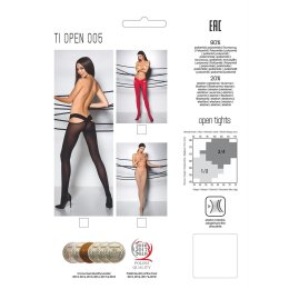 Еротичні колготки Passion TIOPEN 005 3/4 (60 den), roso, з вирізом, оригінальний пояс - - фото №3