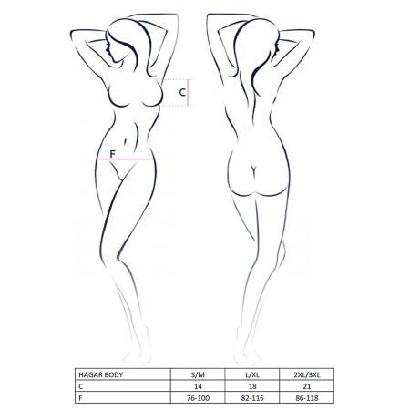 Боді-монокіні Passion Exclusive HAGAR BODY S/M, black - фото №7