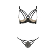 Комплект білизни Passion Exclusive VALERY SET OpenBra L/XL, black, стрепи, трусики, відкритий ліф - фото №5