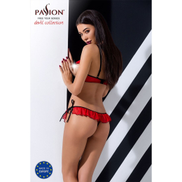 Комплект білизни Passion Exclusive CHERRY SET OpenBra S/M, red, відкритий ліф, трусики-спідничка - - фото №4