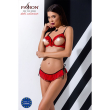 Комплект білизни Passion Exclusive CHERRY SET OpenBra XXL/XXXL red, відкритий ліф, трусики-спідничка - фото №3