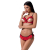 Комплект білизни Passion Exclusive CHERRY SET OpenBra XXL/XXXL red, відкритий ліф, трусики-спідничка - фото