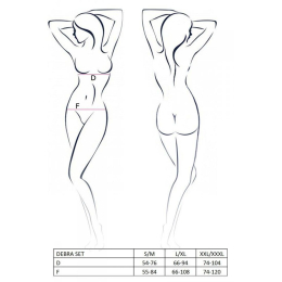 Комплект білизни Passion Exclusive DEBRA SET L/XL, black, стрепи, топ з декольте, трусики - - фото №5