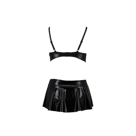 Комплект білизни під латекс Passion DEBY SET XXL/XXXL, black, ліф, мініспідничка, стрінги - фото №4