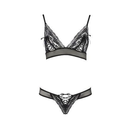 Комплект білизни Passion ERZA SET S/M, black, ліф і трусики - фото №3
