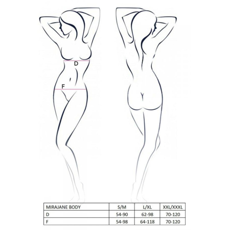 Напівпрозоре боді з вирізами Passion Exclusive Mirajane Body black S/M, black - фото №7