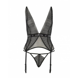 Напівпрозорий корсет Passion Exclusive MIRAJANE CORSET L/XL, black - - фото №5
