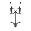 Комплект білизни Passion Exclusive QUENTRIS BIKINI S/M, black, стрінги і напіввідкритий ліф - фото №5