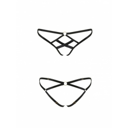 Трусики з стреп Passion Exclusive NICKY THONG L/XL, black - - фото №5