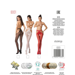 Еротичні колготки-бодістокінг Passion S001 black,, з доступом та з відкритими стегнами - - фото №7