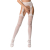 Сітчасті панчохи-стокінги Passion S020 One Size, White, ажурний візерунок, імітація пояса з гартерам - фото