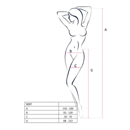 Еротичні колготки-бодістокінги Passion S025 One Size, White, імітація ажурних панчішок з пояском - - фото №4