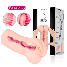 Мастурбатор-вагіна двошаровий Kokos Tattoo Double Layer - - фото №5