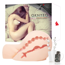 Мастурбатор-попка Kokos Oknyeo 2WayPlus з функцією масажу та вібрацією, два входи: вагіна та попка - - фото №8