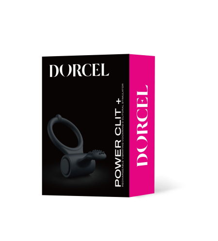Ерекційне кільце Dorcel Power Clit Plus з вібрацією, перезаряджається, з язичком та щіточкою №6