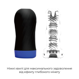 Мастурбатор Tenga Air-Tech Twist Ripple Blue зі змінною тугістю обхвату, ефект глибокого мінету - - фото №3