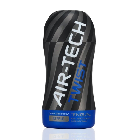 Мастурбатор Tenga Air-Tech Twist Ripple Blue зі змінною тугістю обхвату, ефект глибокого мінету 