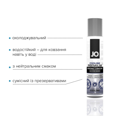 Охолоджувальний лубрикант на силіконовій основі JO PREMIUM — COOLING (30 мл) - фото №3