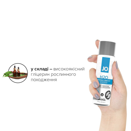 Змазка на водній основі JO H2O ORIGINAL (60 мл) оліїста і гладенька, рослинний гліцерин - фото №4