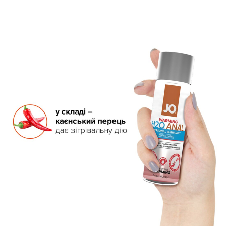 Анальна змазка JO ANAL H2O — WARMING (60 мл) розігрівальна, на водній основі - фото №4