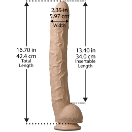 Фалоімітатор Doc Johnson Dick Rambone Cock White, діаметр 6 см, довжина 42 см, ПВХ - - фото №4