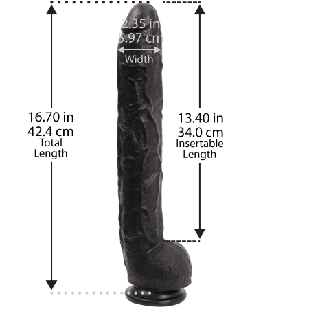 Фалоімітатор Doc Johnson Dick Rambone Cock Black, діаметр 6 см, довжина 42 см, ПВХ - фото №5