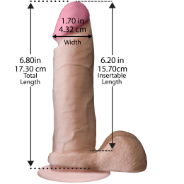 Фалоімітатор Doc Johnson The Realistic Cock 6 inch White – ULTRASKYN, Vack-U-Lock, діаметр 4,3 см - - фото №3