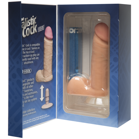 Фалоімітатор Doc Johnson The Realistic Cock 6 inch White – ULTRASKYN, Vack-U-Lock, діаметр 4,3 см - фото №4