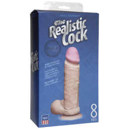 Фалоімітатор Doc Johnson The Realistic Cock 8 inch White - ULTRASKYN, Vack-U-Lock, діаметр 5,1 см - - фото №2