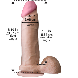 Фалоімітатор Doc Johnson The Realistic Cock 8 inch White - ULTRASKYN, Vack-U-Lock, діаметр 5,1 см - - фото №3