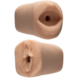 Мастурбатор двосторонній Doc Johnson Mia Malkova / Vicky Vette Ultraskyn, вагіна/ротик - фото