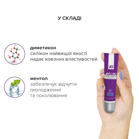 Стимулювальний гель для клітора JO ARCTIC COOLING (10 мл) охолоджувальний - фото №4